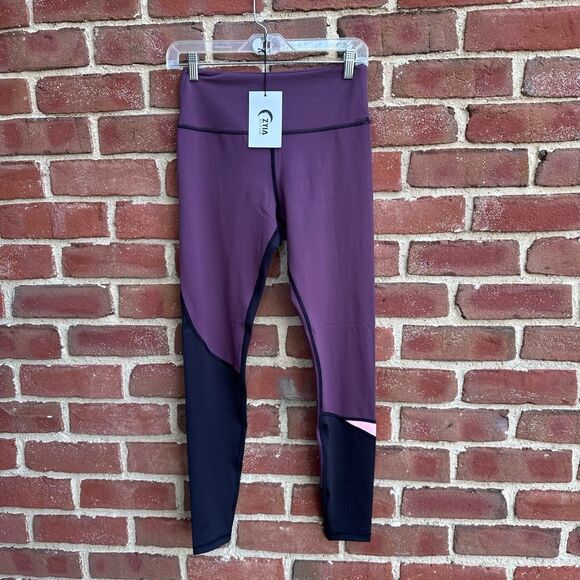 ZYIA Active Womens Hi-Rise Joker Light N Tight 28" Leggings Purple Black 6-8 NEW - Picture 9 of 10